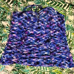 Torrid Galaxy Print Ruched Tankini Top 5X